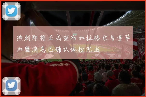 热刺即将正式宣布加拉格尔与索萨加盟消息已确认体检完成